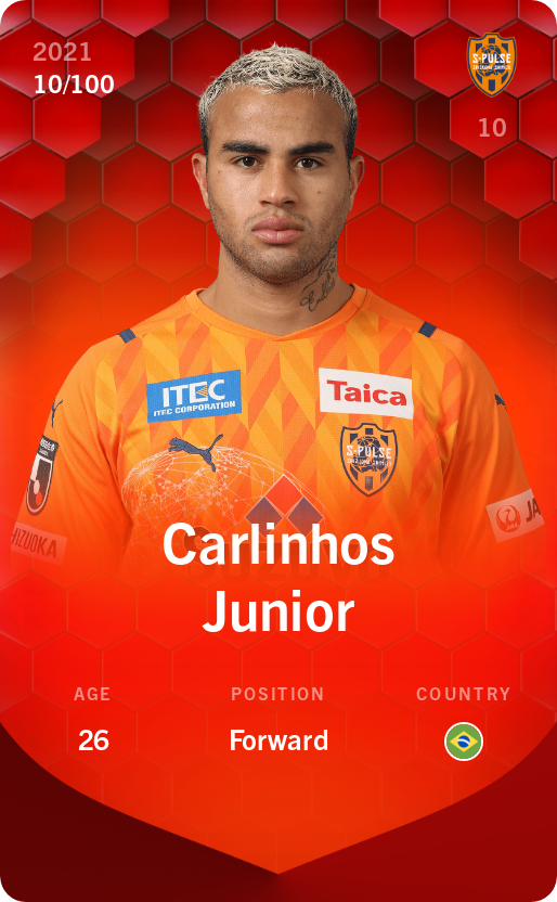 Sorare - Sorare Official - Carlinhos Junior 2021-22 • Rare 10/100 - NFT # 103350364774157198829680774099081131956417167553513740294926433573929142538630