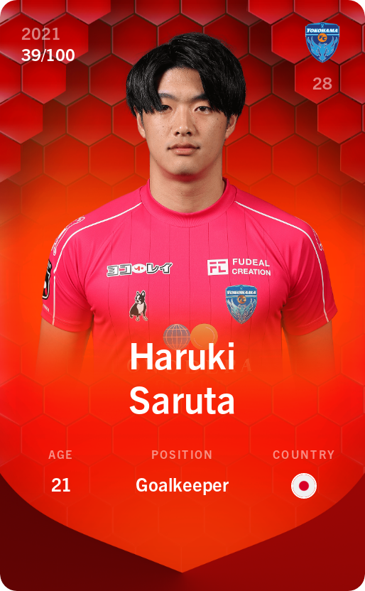 Sorare - Sorare Official - Haruki Saruta 2021-22 • Rare 39/100 - NFT # 52709111405058103502345124260971752790710975249485873908480917325369415047761
