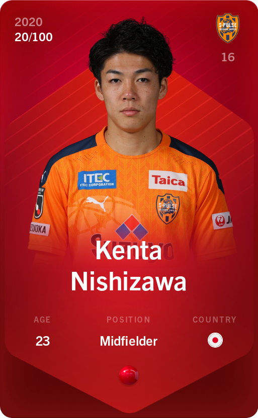 Sorare - Sorare Official - Kenta Nishizawa 2020-21 • Rare 20/100 - NFT # 87242390133509624127565507943000044832192468443008028477742995191368678768757