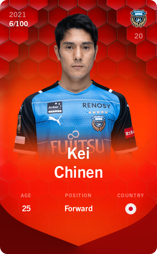 Sorare - Sorare Official - Kei Chinen 2021-22 • Rare 6/100 - NFT # 36270096499654050272301812215071310444370673456468293208326543910916501721560