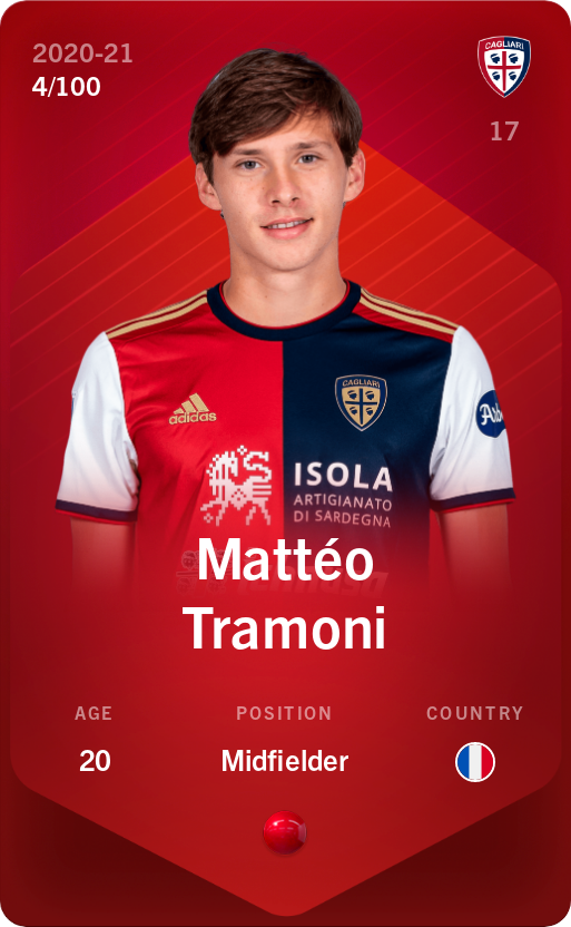 Sorare - Sorare Official - Mattéo Tramoni 2020-21 • Rare 4/100 - NFT # 115472871123229111599385550116328474172788475337826142363605404536970458976989