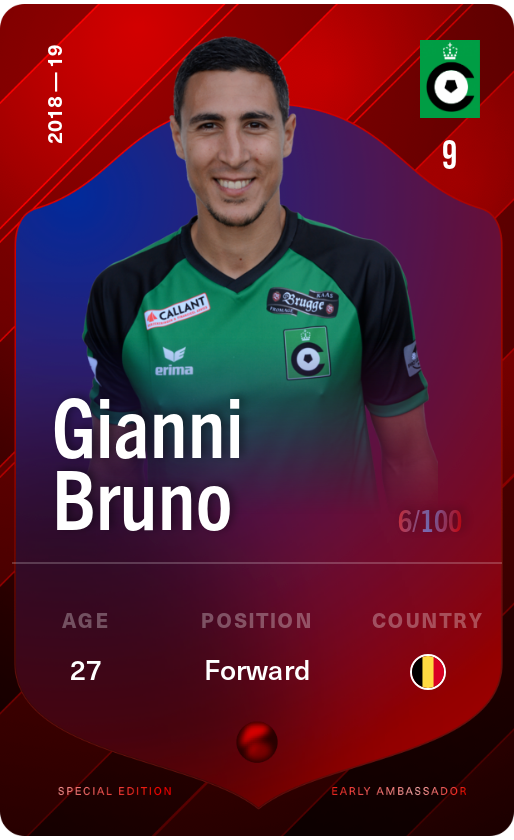 Sorare - Sorare Official - Gianni Bruno 2018-19 • Rare 6/100 - NFT # 9509194477286946422328239320944790997334638048350506633307966179667201371893