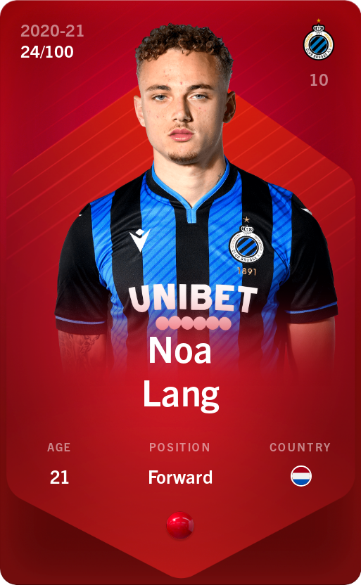 Sorare - Sorare Official - Noa Lang 2020-21 • Rare 24/100 - NFT # 56276234916649415679931365725899650584612633197932955833574848847736495840474