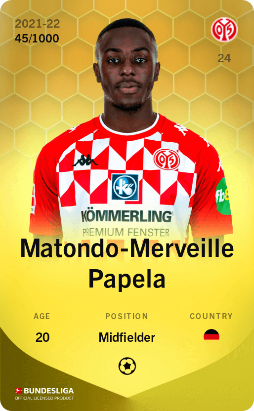 Matondo-Merveille Papela 2021-22 • Limited 45/1000