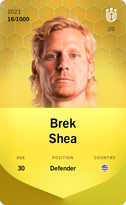 Sorare - Sorare Official - Brek Shea 2021-22 • Limited 16/1000 - NFT # 35547586555753383927014523086732828087595654511475481230673558664775160021896