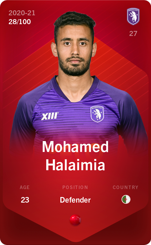 Sorare - Sorare Official - Mohamed Halaimia 2020-21 • Rare 28/100 - NFT # 99742339778922742341220233736632578020250867081028449753372864275339023366665