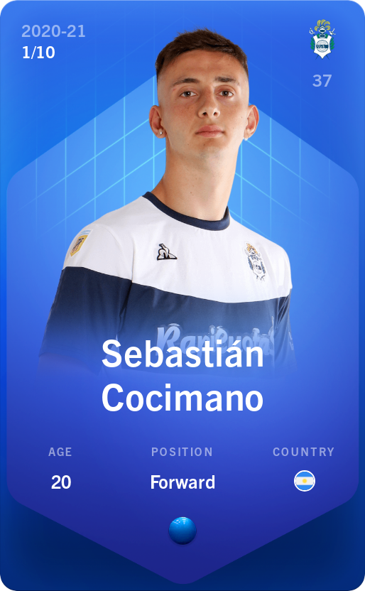 Sorare - Sorare Official - Sebastián Cocimano 2020-21 • Super Rare 1/10 - NFT # 23048335162039806573291521797466323025997326227853550247607415023880898711053