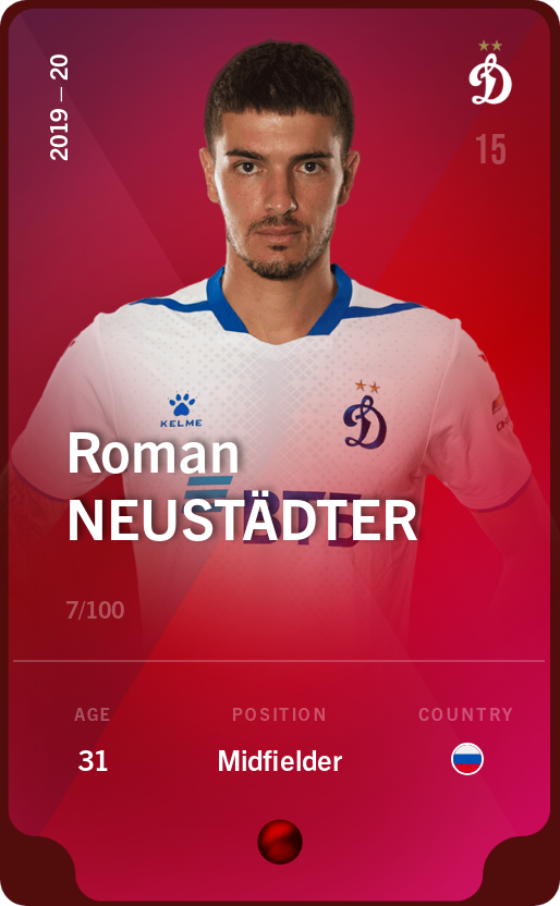 Sorare - Sorare Official - Roman Neustädter 2019-20 • Rare 7/100 - NFT # 13419389166571457906166867669211564012741979979843504943822737445550014522781