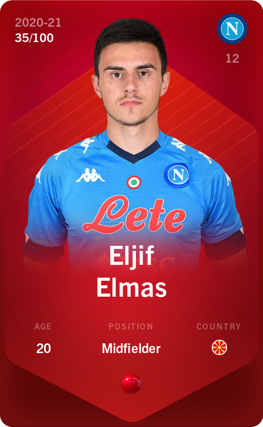 Sorare - Sorare Official - Eljif Elmas 2020-21 • Rare 35/100 - NFT # 67122674897968161131071561237640546436266284711070704351222790336165599551204
