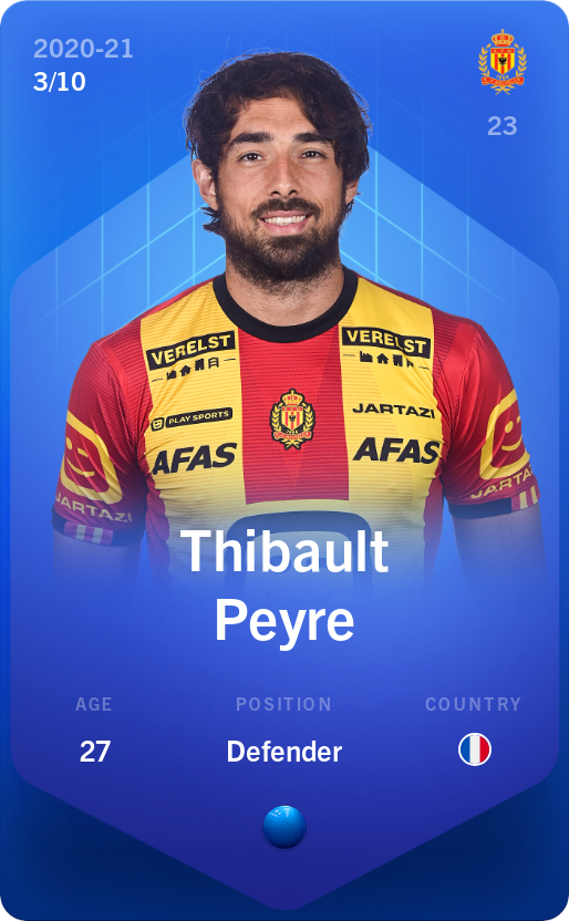 Sorare - Sorare Official - Thibault Peyre 2020-21 • Super Rare 3/10 - NFT # 18993789542341207673501935328982063715078885316479376074756335986431159204401