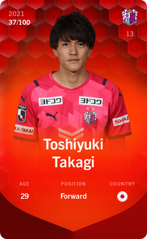 Sorare - Sorare Official - Toshiyuki Takagi 2021-22 • Rare 37/100 - NFT # 31827892989307644703339088032668224939638365247284525395533985261993214493231