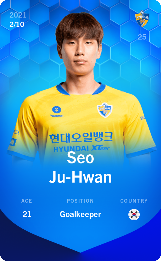 Sorare - Sorare Official - Seo Ju-Hwan 2021-22 • Super Rare 2/10 - NFT # 55581170691211472181795278313345454165532487274362205750959073976542600331892