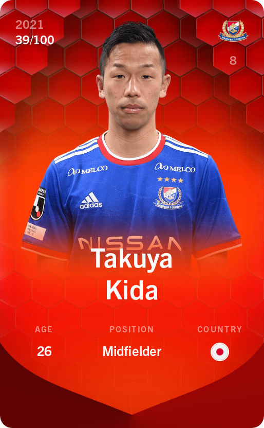 Sorare - Sorare Official - Takuya Kida 2021-22 • Rare 39/100 - NFT # 75851463935865809420815023079139322011319656080054095765799580421645964652234