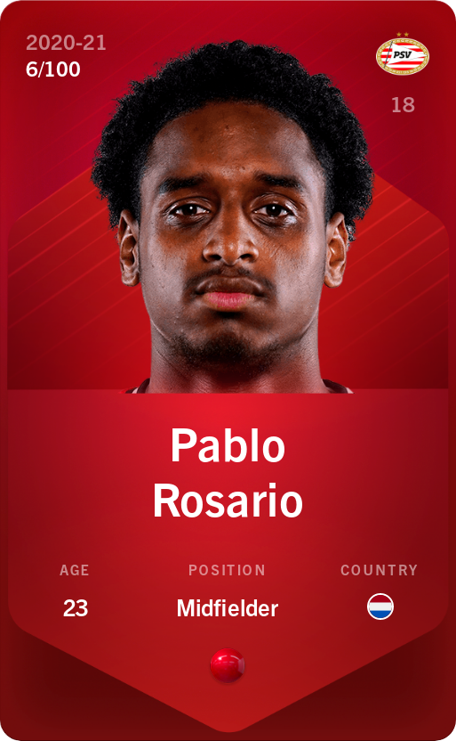 Sorare - Sorare Official - Pablo Rosario 2020-21 • Rare 6/100 - NFT # 12544448342299580826329160182092464525594810668738273723924871594633223408494