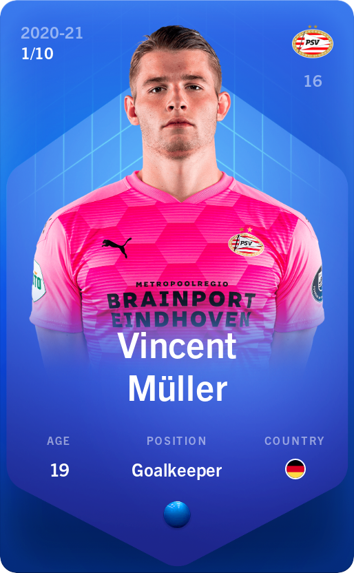 Sorare - Sorare Official - Vincent Müller 2020-21 • Super Rare 1/10 - NFT # 98602322008797455487895879582823532227182039563642602541989986865654050790711