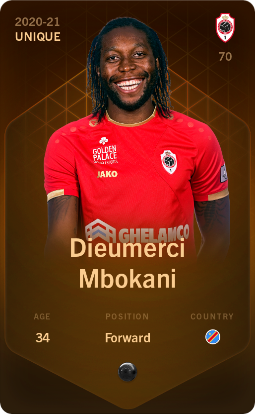 Sorare - Sorare Official - Dieumerci Mbokani 2020-21 • Unique - NFT # 68416625586297651631992721275752408693591047624455504665514827974488639908116