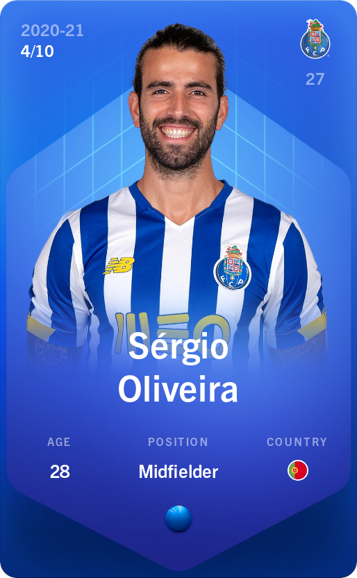 Sorare - Sorare Official - Sérgio Oliveira 2020-21 • Super Rare 4/10 - NFT # 115153490608173429161111167225904908278756486793378252722874987955610518637032