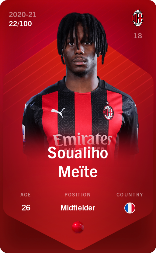 Sorare - Sorare Official - Soualiho Meïte 2020-21 • Rare 22/100 - NFT # 18395044554702263163195918829157814938099631799241818932695018325483632843014