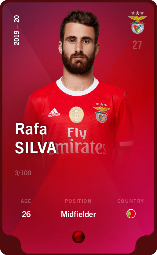 Sorare - Sorare Official - Rafa Silva 2019-20 • Rare 3/100 - NFT # 31563951820742337133441821573757440518578235848579490780448270791011314234616