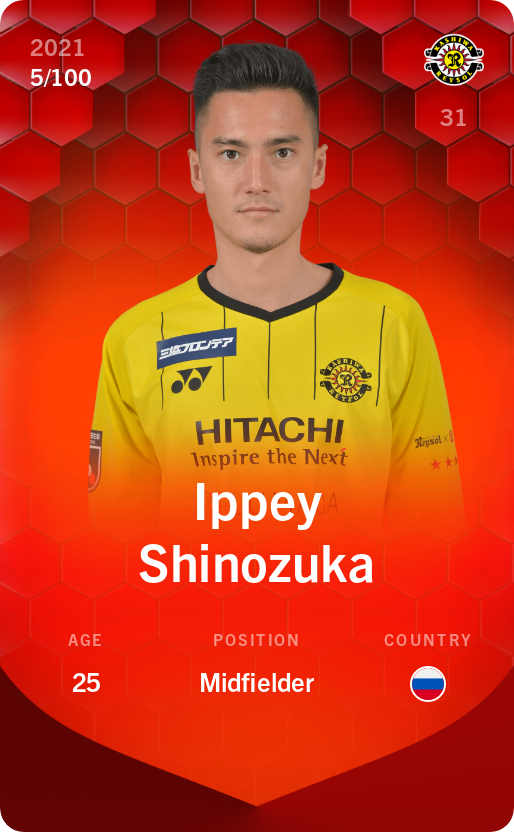 Sorare - Sorare Official - Ippey Shinozuka 2021-22 • Rare 5/100 - NFT # 31450865264191470276125948898611980869960726786969743733236625267011059078863