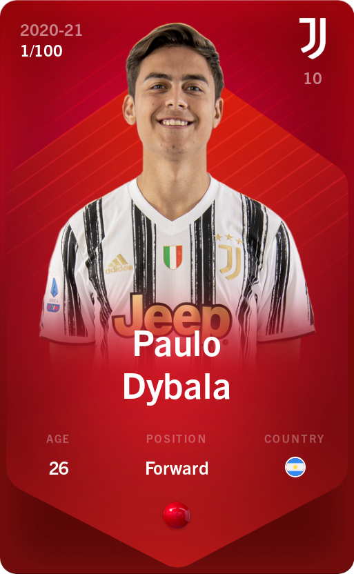 Sorare - Sorare Official - Paulo Dybala 2020-21 • Rare 1/100 - NFT # 49838364683037983468001872704046479982484193349275831396064760725789134691944