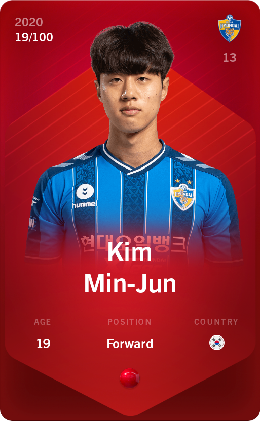 Sorare - Sorare Official - Kim Min-Jun 2020-21 • Rare 19/100 - NFT # 110804446020336943439287166427046746412681362324770213469681458344435532824174