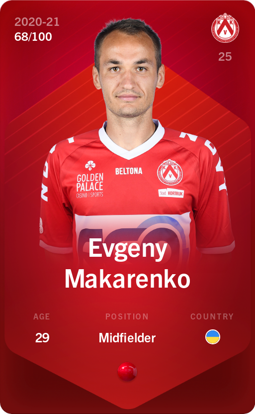 Sorare - Sorare Official - Evgeny Makarenko 2020-21 • Rare 68/100 - NFT # 69416363347801733912835969705458330451086070325913437467984310426795448284836