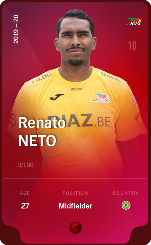 Sorare - Sorare Official - Renato Neto 2019-20 • Rare 3/100 - NFT # 62097665667722547345124292948573243925449381146375418949399732324644281416768