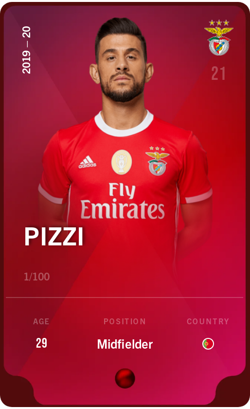 Sorare - Sorare Official - Pizzi 2019-20 • Rare 1/100 - NFT # 31774690629217677024826454351015602210375605071830151365465615869774739070283