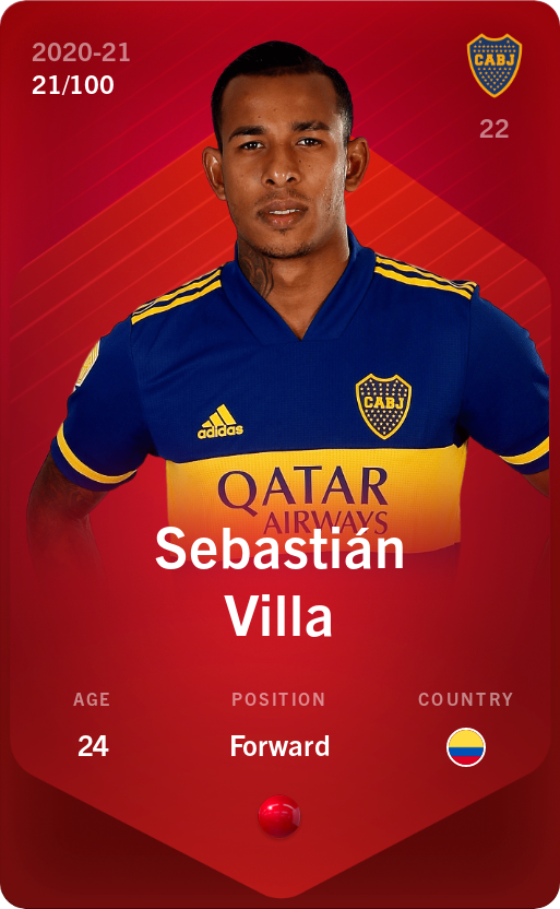 Sorare - Sorare Official - Sebastián Villa 2020-21 • Rare 21/100 - NFT # 112081883655507533826483834913884022136075345822471699765277555987864737478630