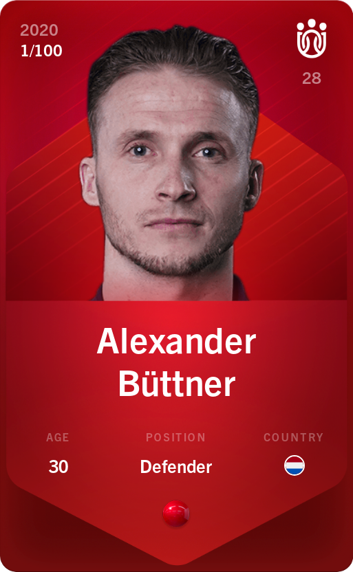 Sorare - Sorare Official - Alexander Büttner 2020-21 • Rare 1/100 - NFT # 34740156830353303191732059655782210573677436320085325506279544037165286508854
