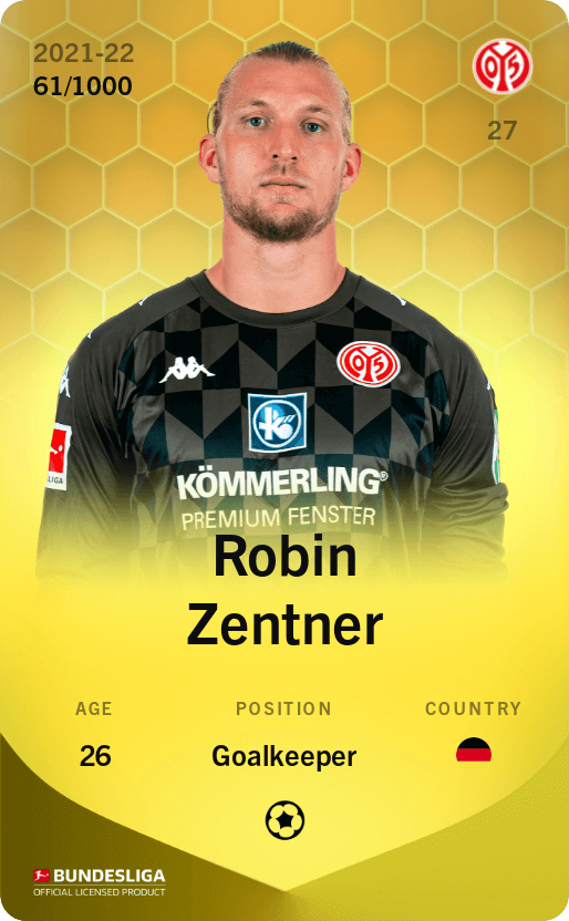 Robin Zentner 2021-22 • Limited 61/1000
