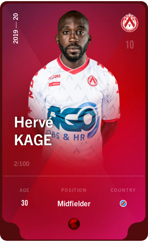 Sorare - Sorare Official - Hervé Kage 2019-20 • Rare 2/100 - NFT # 23576531670425773654381540177906146661305249032258593163667375285256859359115