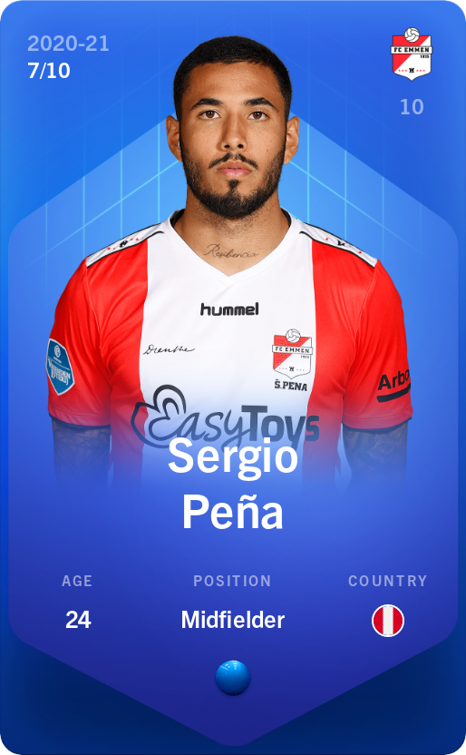 Sorare - Sorare Official - Sergio Peña 2020-21 • Super Rare 7/10 - NFT # 76595032708393790746562062834419682158352904608920651509949176734714947971129