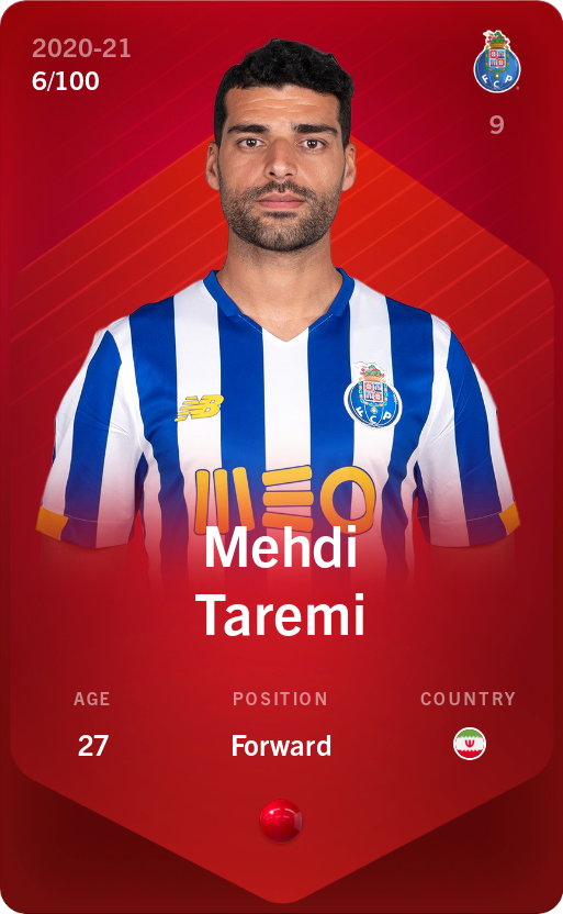 Sorare - Sorare Official - Mehdi Taremi 2020-21 • Rare 6/100 - NFT # 24632727121092165359172422376710526408783055599096362952111088636440194330957