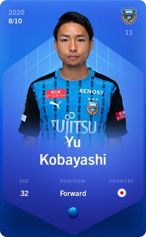Sorare - Sorare Official - Yu Kobayashi 2020-21 • Super Rare 8/10 - NFT # 8170293044758596714577441554291977136431573801762741341597651710382565190566