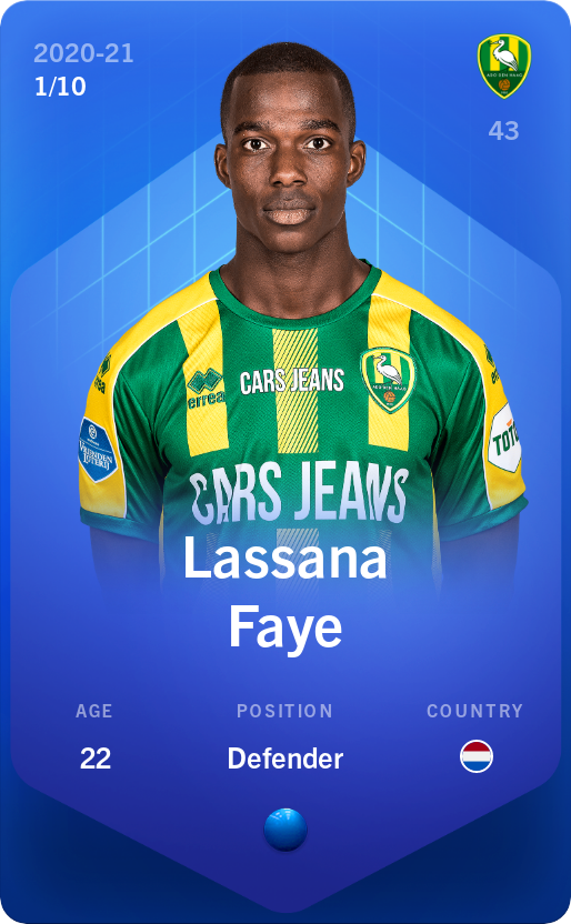Sorare - Sorare Official - Lassana Faye 2020-21 • Super Rare 1/10 - NFT # 48240359865663855816102714260850436770453204830195287356359147904500993621115