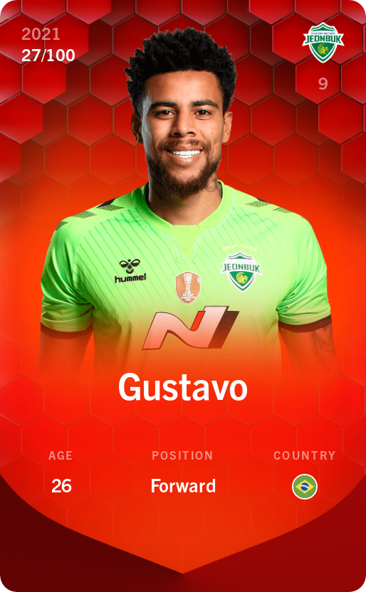 Sorare - Sorare Official - Gustavo 2021-22 • Rare 27/100 - NFT # 15713476601275018712405893270626788863899181757615992293784659714203272389457