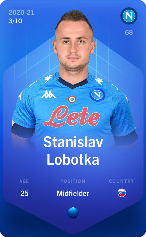 Sorare - Sorare Official - Stanislav Lobotka 2020-21 • Super Rare 3/10 - NFT # 62279582661014685563219937746039720162305031259560236677406554625188944542921