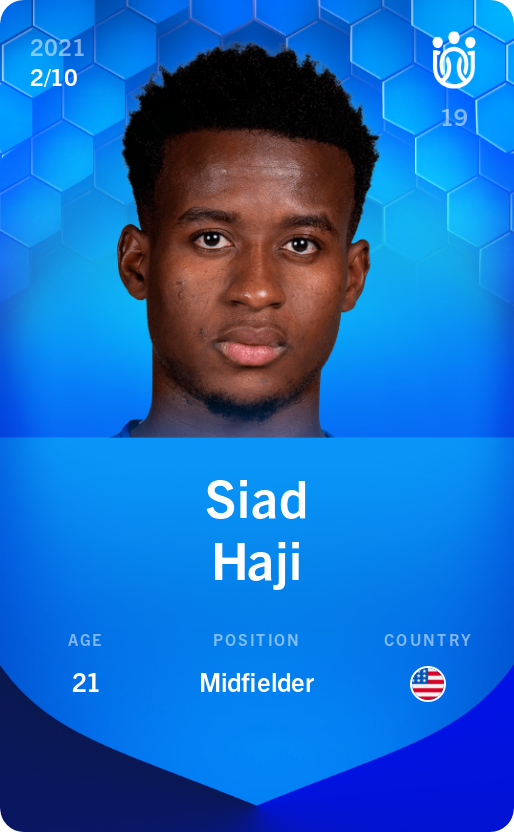 Sorare - Sorare Official - Siad Haji 2021-22 • Super Rare 2/10 - NFT # 58108532016618564661589015748099895673074089630768192783021051260864200213665
