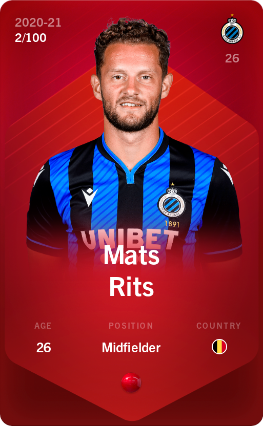 Sorare - Sorare Official - Mats Rits 2020-21 • Rare 2/100 - NFT # 56704384803910925714778675959733882679300747226491267972518551777850300681504