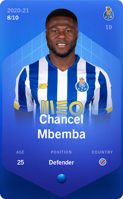 Sorare - Sorare Official - Chancel Mbemba 2020-21 • Super Rare 8/10 - NFT # 69120667963963880246404049441725948561330624849235640553609475139079120385129