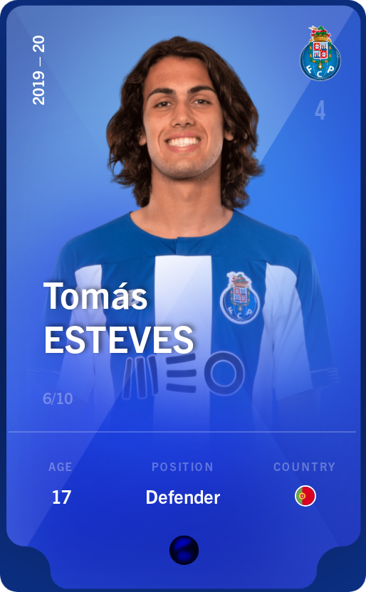 Sorare - Sorare Official - Tomás Esteves 2019-20 • Super Rare 6/10 - NFT # 72374835460701434746122261426127239026158959172851391610426136512942360095382