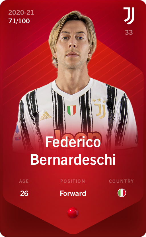 Sorare - Sorare Official - Federico Bernardeschi 2020-21 • Rare 71/100 - NFT # 17719610176940599692687244461291896822279555466551887612221895219888680856481