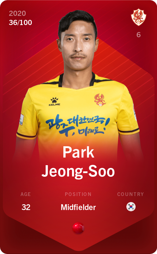 Sorare - Sorare Official - Park Jeong-Soo 2020-21 • Rare 36/100 - NFT # 86606190520871038914345522341821756259123506050193720902097753875672005431513