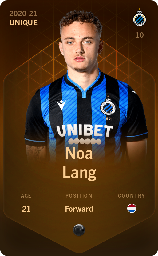 Sorare - Sorare Official - Noa Lang 2020-21 • Unique - NFT # 64715889091513001904692531653590661137125198378681258919603767379263389290244