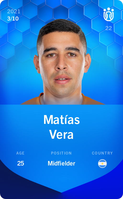 Sorare - Sorare Official - Matías Vera 2021-22 • Super Rare 3/10 - NFT # 69283811795622924831455983697501957309108165931296249203996021743132364963089