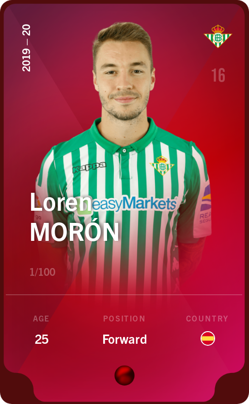 Sorare - Sorare Official - Loren Morón 2019-20 • Rare 1/100 - NFT # 42392591978001182500956619772124955808124818437005529819723342423824151940655