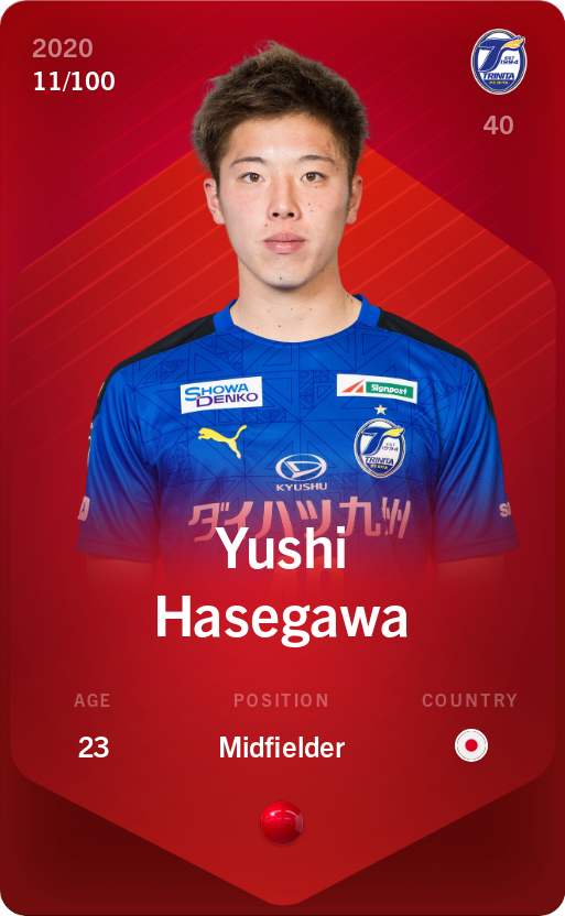 Sorare - Sorare Official - Yushi Hasegawa 2020-21 • Rare 11/100 - NFT # 45475752640152251395983262489606639405548823572445699027746826222910878659293