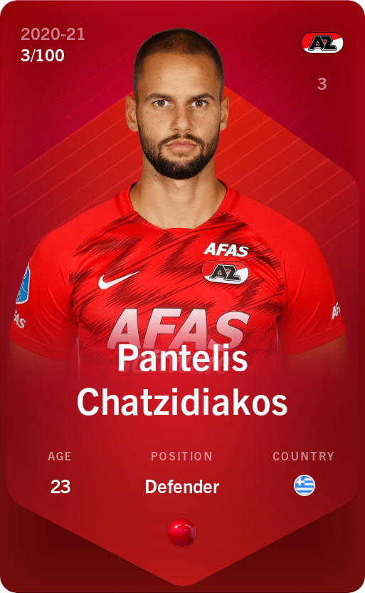 Sorare - Sorare Official - Pantelis Chatzidiakos 2020-21 • Rare 3/100 - NFT # 109863453064041864538151955895792217132307137245367214975266260094892342044862